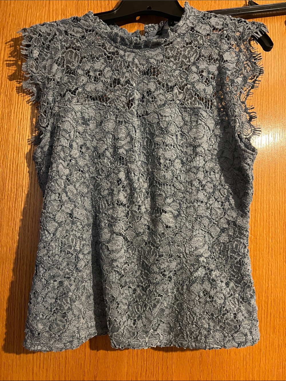 White House Black Market Dusty Blue Lace Sleeveless Camisole
